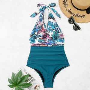 Two-tone One Piece Swimsuit