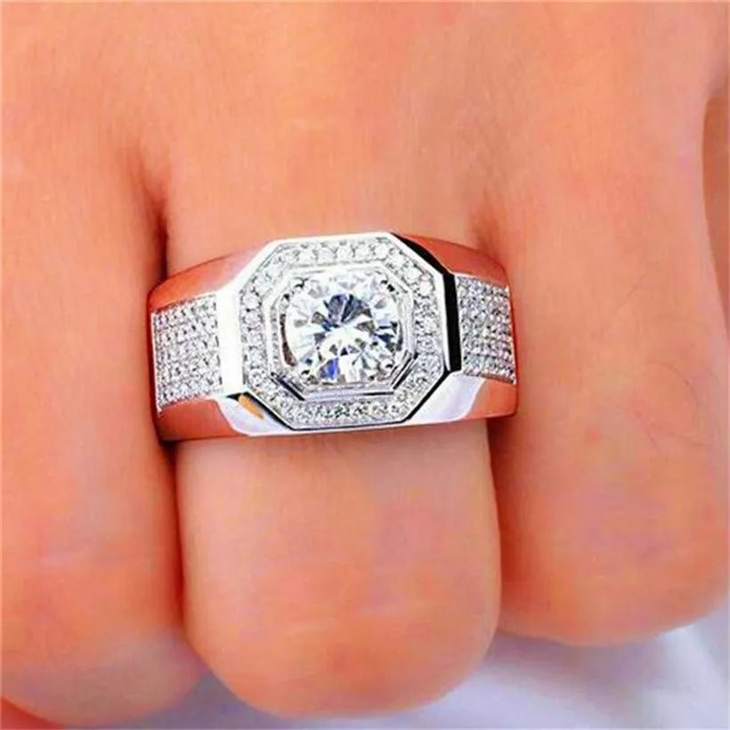 925 Sterling Silver Round 2ct Simulated Diamond Ring