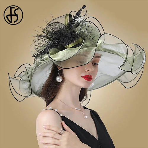 Kentucky Derby Ladies Tea Party Wide Brim Hat