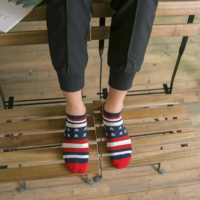 5 Pairs Fashion National Flag Cotton Socks