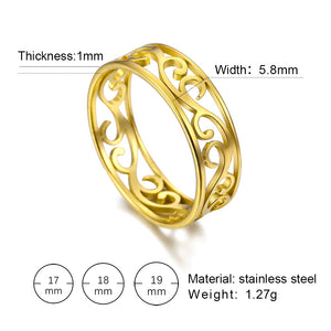 Retro Filigree Stainless Steel Cutout Ring