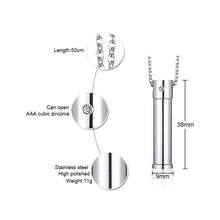 Vnox Hollow Pill Cross Engraved Cremation Urn Necklace
