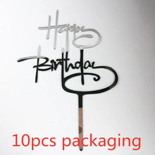 10Pcs Rose Gold Happy Birthday Cake Topper