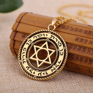 Star of David in the Circle Pendant Necklace