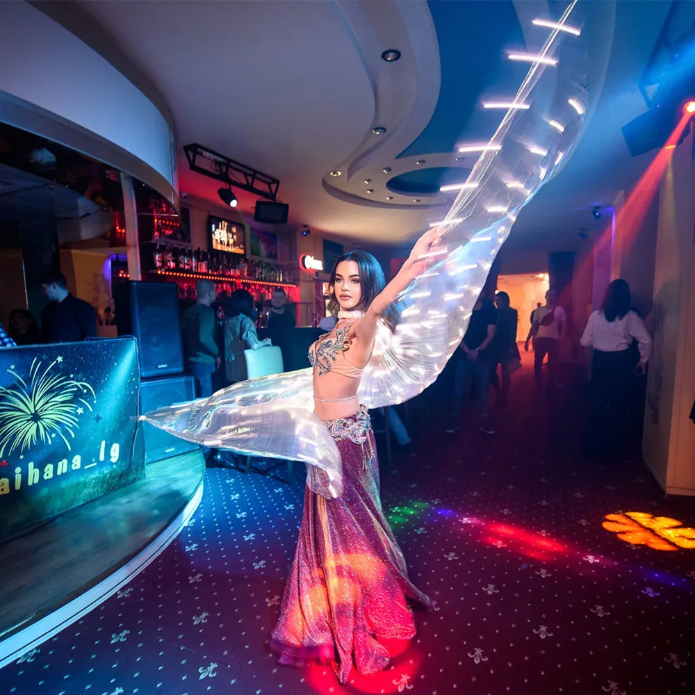 LED Colorful Fairy Wings Butterfly Belly Dancing Costume