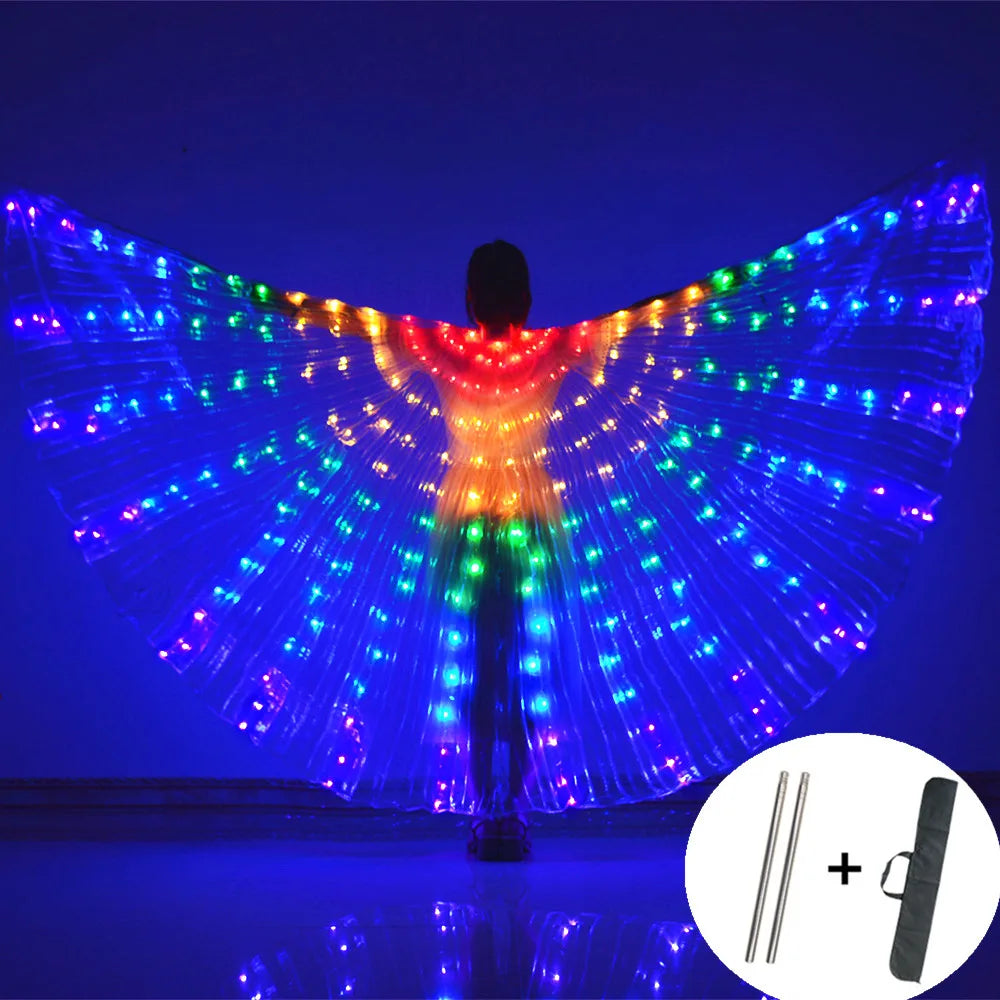 LED Colorful Fairy Wings Butterfly Belly Dancing Costume