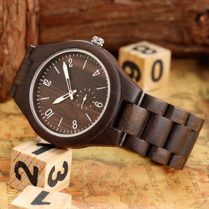 Retro Unique Light Ebony Wood Watch