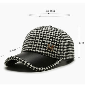 Houndstooth Retro British Style Plaid Hat