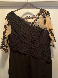 Black Mother of the Bride 3/4 Sleeve Gown SZ 18W