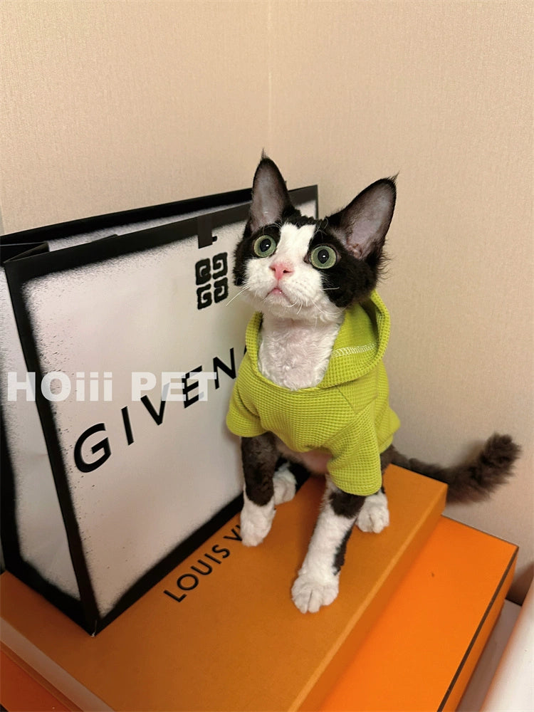 Hoiii Original Fashion Warm Waffle Lint-Free Cat Sweater