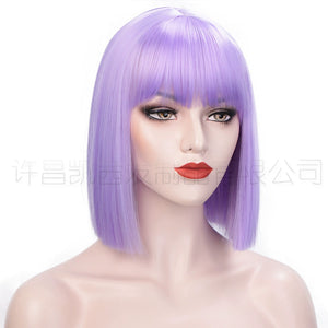 Colorful Short Straight Hair Wig