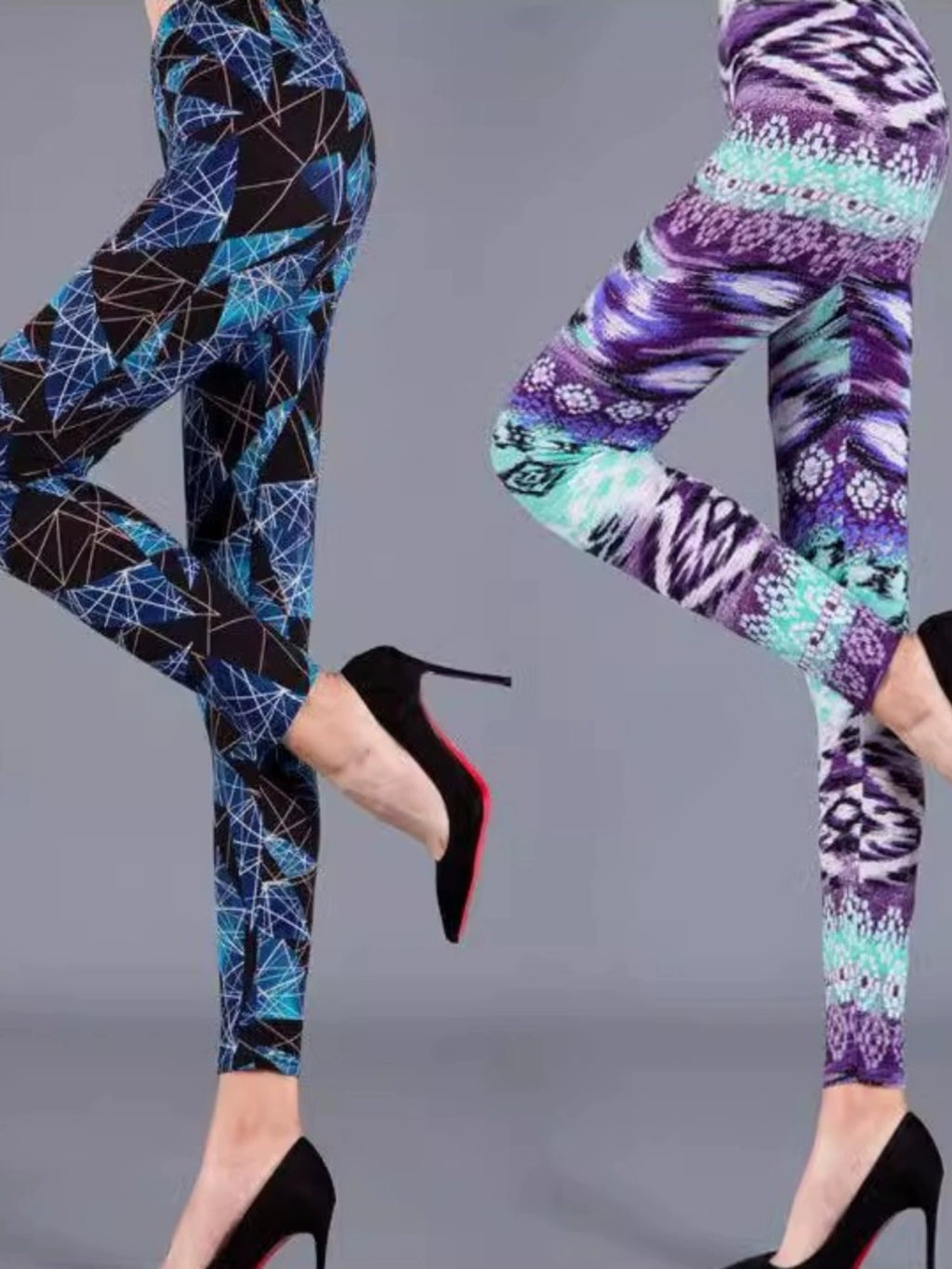 Black and White Rhombus Print Leggings