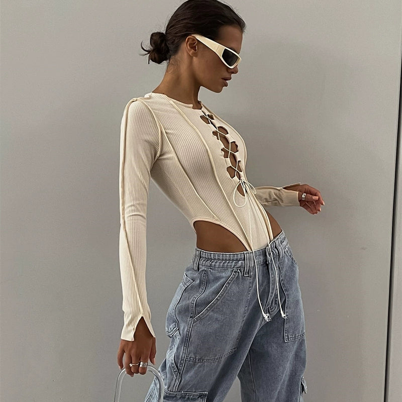 Stylish Ingenuity Hollow out Strap Blouse