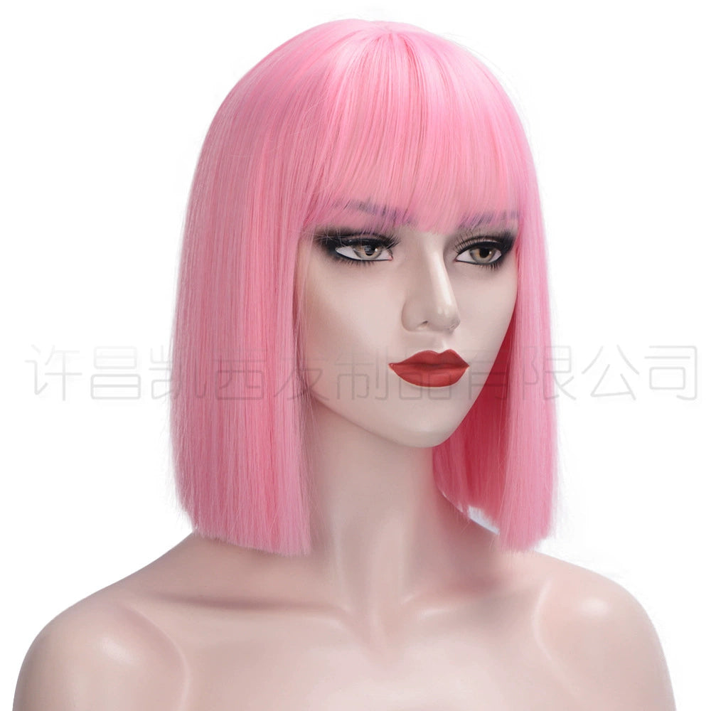 Colorful Short Straight Hair Wig