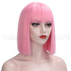 Colorful Short Straight Hair Wig