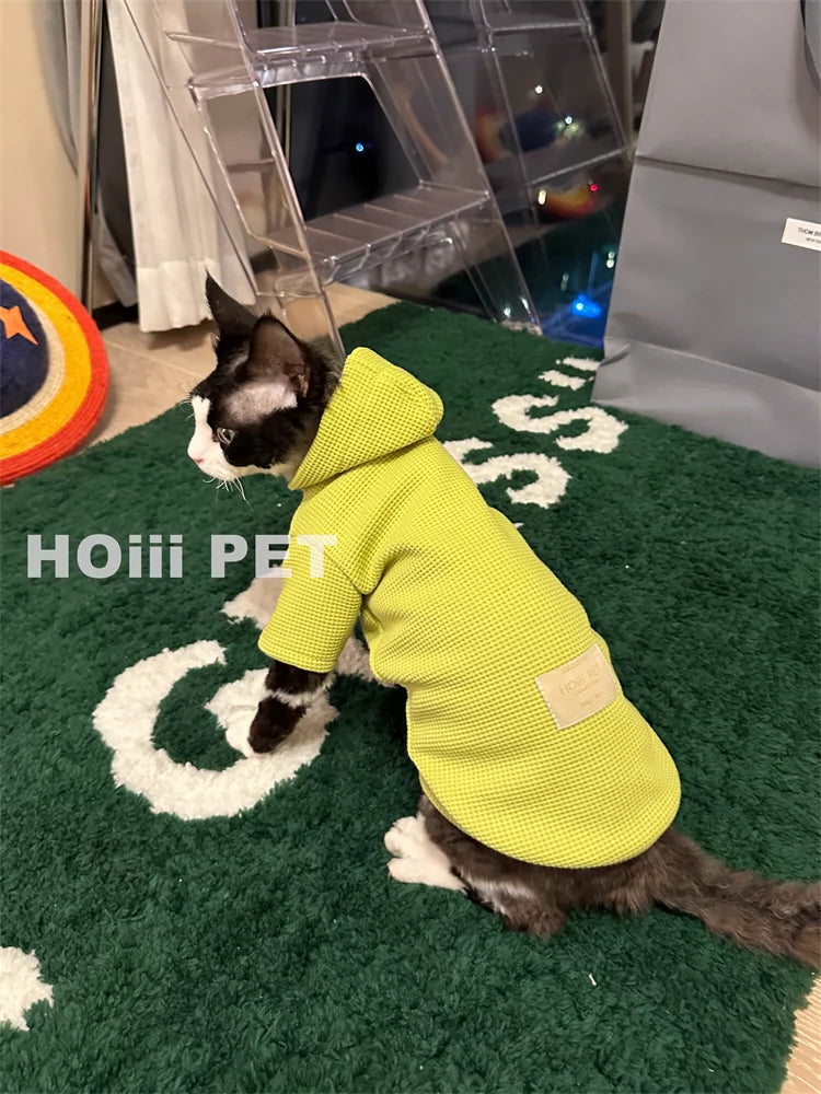 Hoiii Original Fashion Warm Waffle Lint-Free Cat Sweater