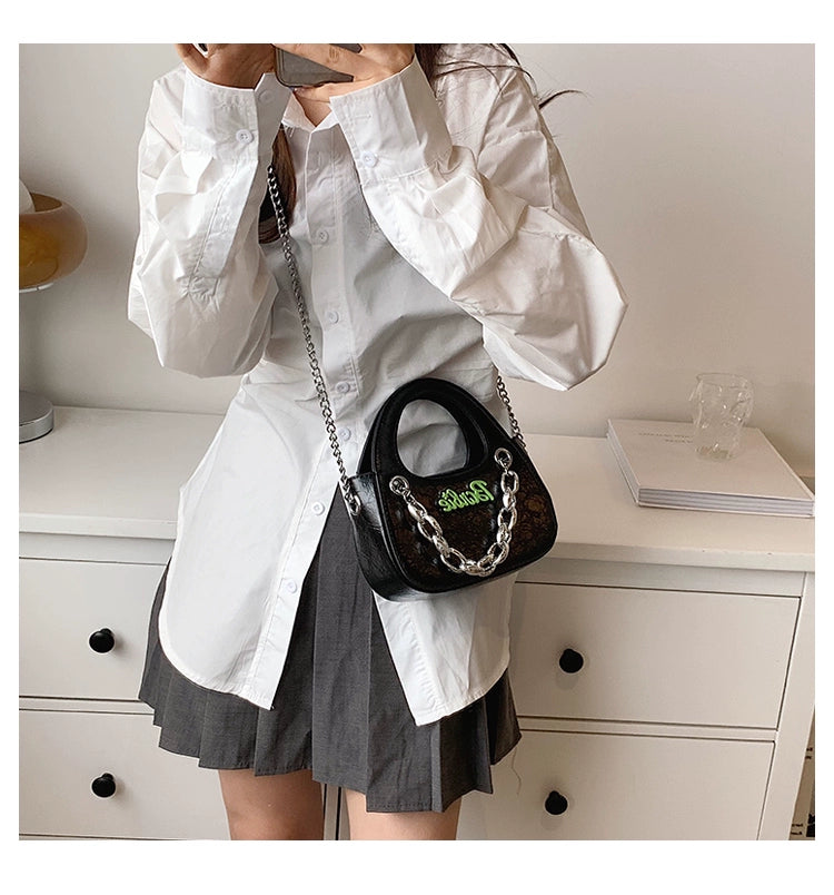 Chain Accented Textured Bag