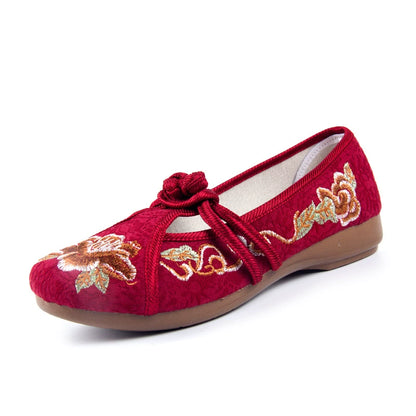 Square Mouth Buckle Cloth Shoes
