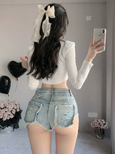 Raw Hem High Waist Jean Shorts