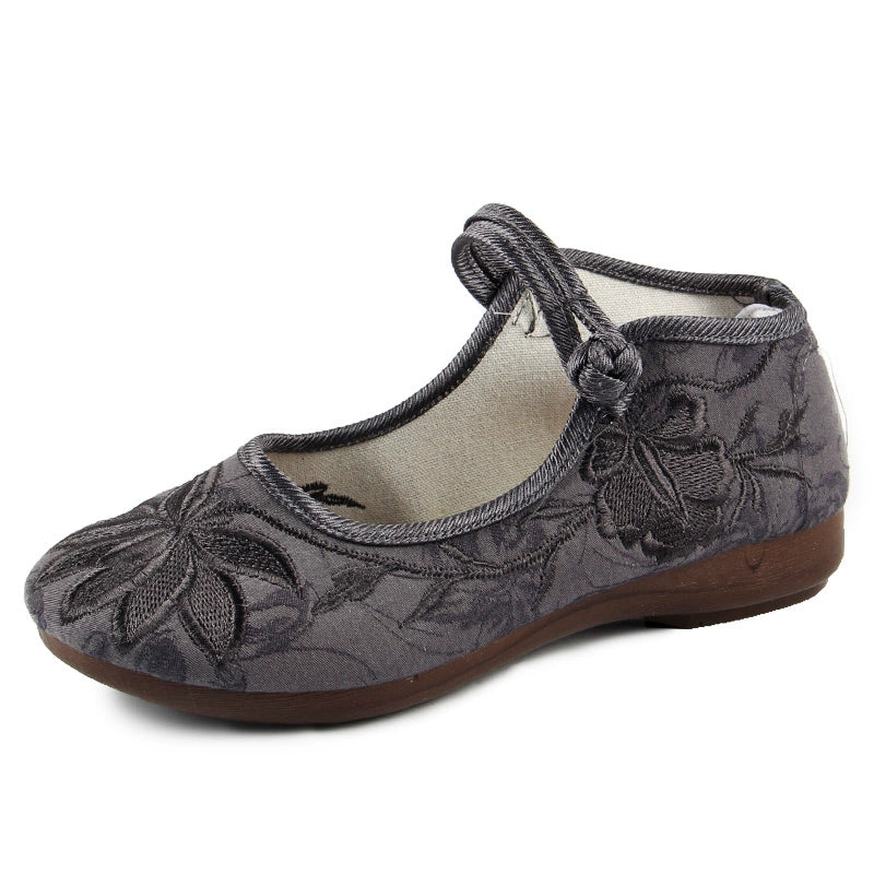 Square Mouth Buckle Cloth Shoes