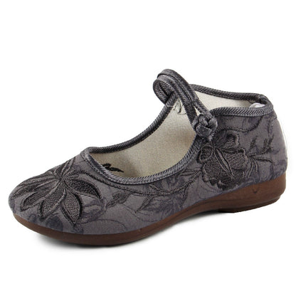 Square Mouth Buckle Cloth Shoes