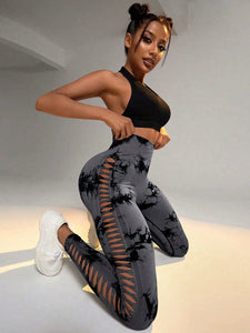 Cutout Hip Raise High Waist Leggings