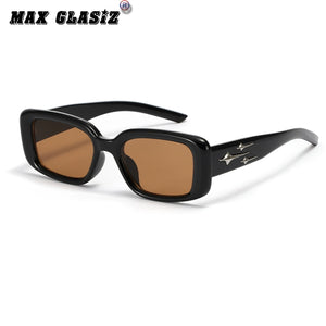 Retro Pentagram Narrow Frame Sunglasses