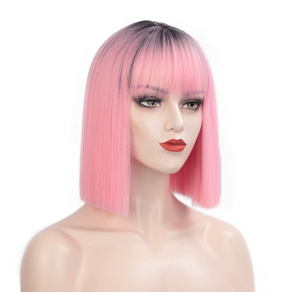 Colorful Short Straight Hair Wig