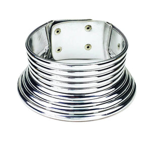 Exaggerated Metal Choker Necklace and Bracelet