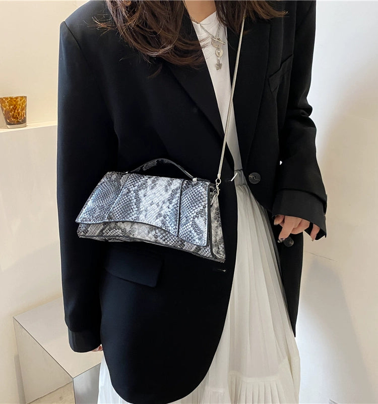 Crocodile Pattern Hourglass Bag