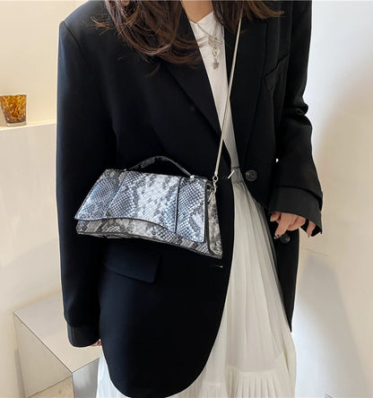 Crocodile Pattern Hourglass Bag