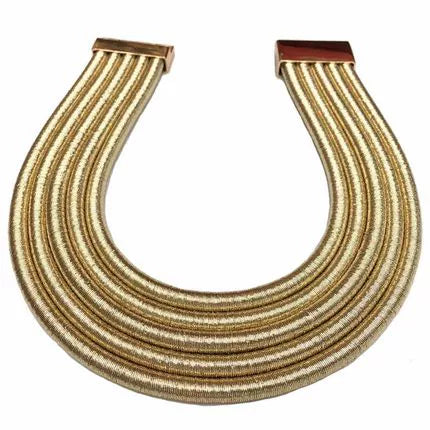 Exaggerated Metal Choker Necklace and Bracelet