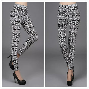 Black and White Rhombus Print Leggings