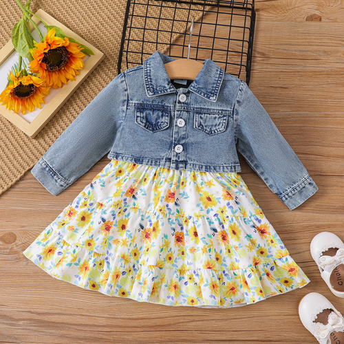 Ins Sunflower Print Sling Dress