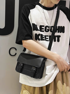 Retro Style Casual Black Single-Shoulder Bag