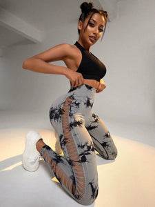 Cutout Hip Raise High Waist Leggings