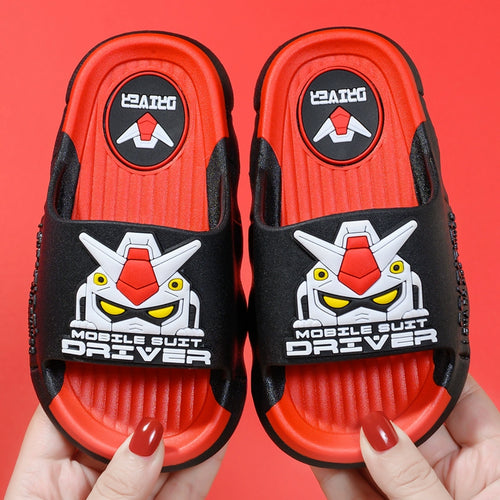 Soft Bottom Non Slip Cartoon Gundam Print Slippers