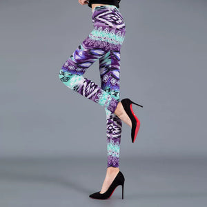 Black and White Rhombus Print Leggings