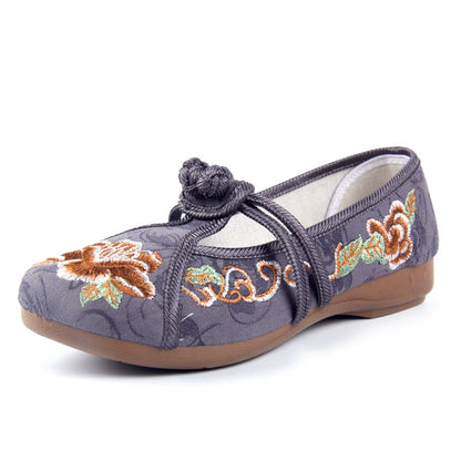 Square Mouth Buckle Cloth Shoes