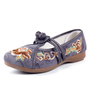 Square Mouth Buckle Cloth Shoes