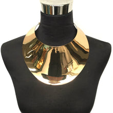 Exaggerated Metal Choker Necklace and Bracelet
