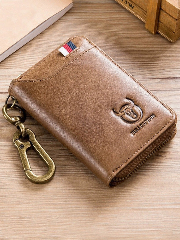 Bull Captain Genuine Leather Anti-Theft Swiping Double Layer Wallet