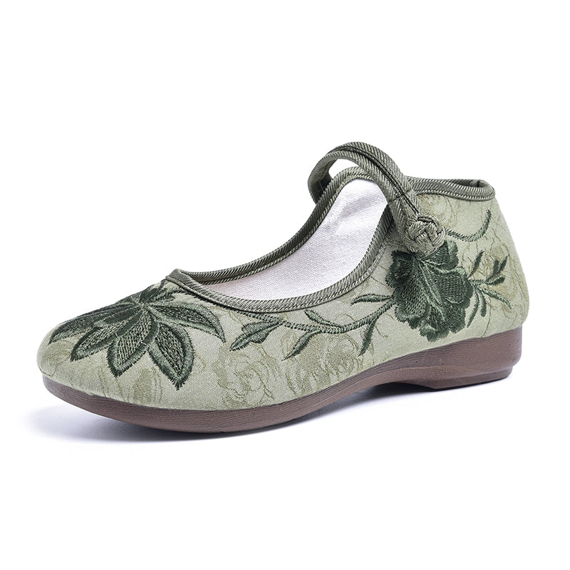 Square Mouth Buckle Cloth Shoes