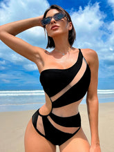 Patchwork Gauze Cut-out Monokini