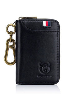 Bull Captain Genuine Leather Anti-Theft Swiping Double Layer Wallet