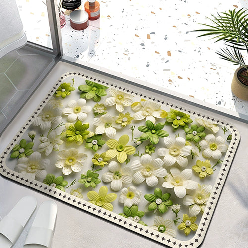 Fresh Little Daisy Quick-Drying Soft Absorbent Bathroom Mat