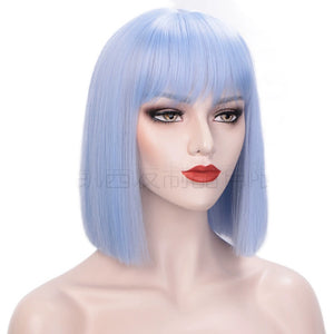 Colorful Short Straight Hair Wig