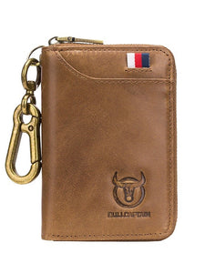 Bull Captain Genuine Leather Anti-Theft Swiping Double Layer Wallet