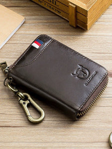 Bull Captain Genuine Leather Anti-Theft Swiping Double Layer Wallet