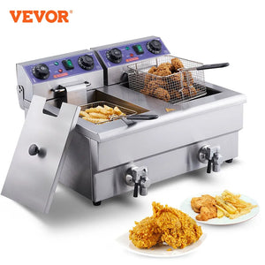 VEVOR  Commercial Electric Deep Fryer w/Dual Tanks